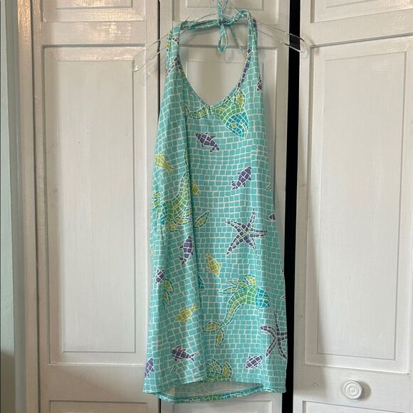 Lilly Pulitzer Ocean Life Mosaic Stretch Halter Dress - Size M - Picture 1 of 9